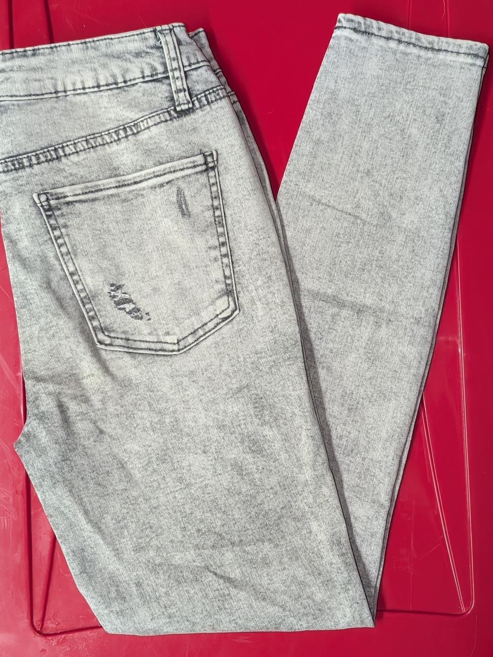 SO Gray Acid Wash Distressed High Rise Skinny Jeans 9 Flawless NWOT